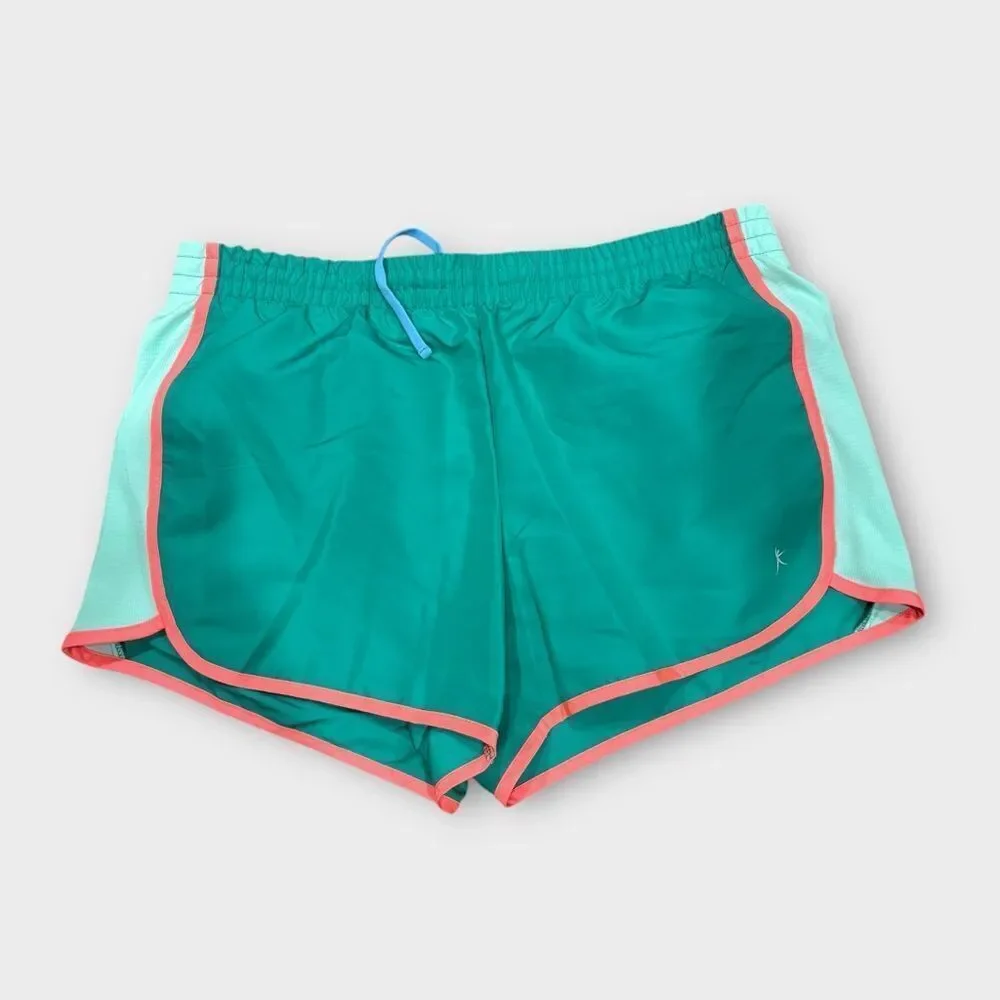 Danskin Teal and Coral Women's Athletic Running Shorts Size L - Picture 2 of 6